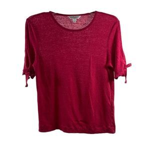 L. K. Benett Chloee Fuschia Linen Blouse Size S